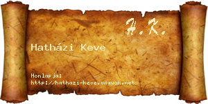 Hatházi Keve névjegykártya